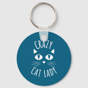 Cat Crazy Cat Lady Funny Cat Lover Mother's Day Bi Keychain