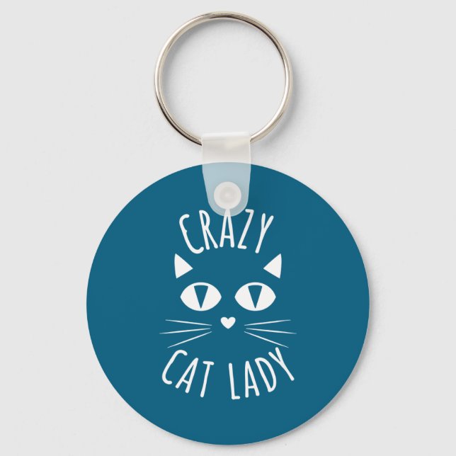 Cat Crazy Cat Lady Funny Cat Lover Mother's Day Bi Keychain (Front)