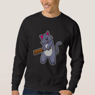 Cat Cricket Cricket bat Sports Sweatshirt