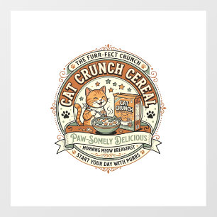 Cat Crunch Cereal Cat Breakfast Cereal Box Cat Vin Window Cling