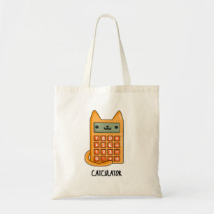 Cat-culator Funny Calculator Pun Tote Bag