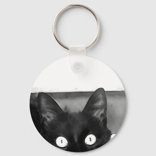 Cat Curiosity Keychain (Front)
