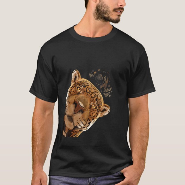 Cat Curious Jaguar T-Shirt (Front)
