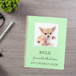 Cat custom photo mint green planner<br><div class="desc">A mint green background. Personalize and add your a a photo, year, name and a text. The name is written in black with a large modern hand lettered style script.</div>