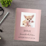 Cat custom photo pink planner<br><div class="desc">A pink gradient background.  Personalize and add your a a photo,  year,  name and a text. The name is written in black with a large modern hand lettered style script.</div>