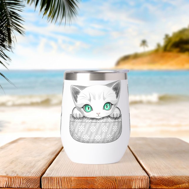 Cat Cute and Playful peaking from a Pocket (Beach)