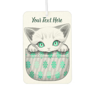 Cat Cute and Playful peaking from a Pocket Air Freshener