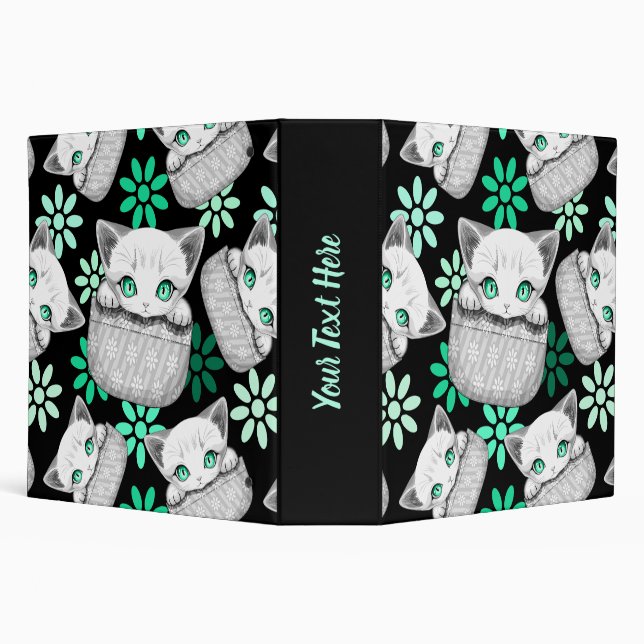 Cat Cute and Playful peaking from a Pocket Binder (Background)