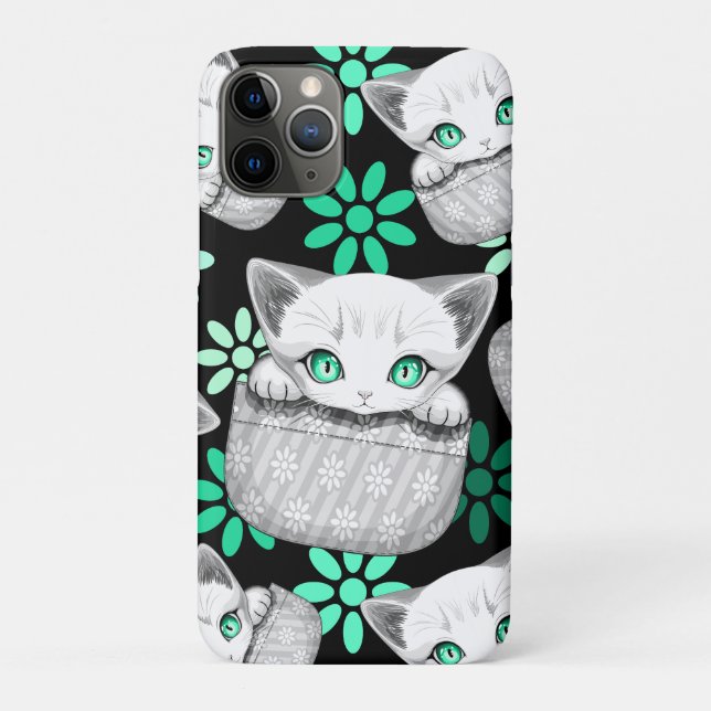 Cat Cute and Playful peaking from a Pocket Case-Mate iPhone Case (Back)