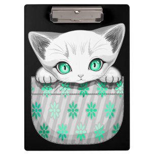 Cat Cute and Playful peaking from a Pocket Clipboard