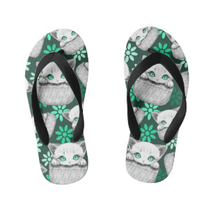 Cat Cute and Playful peaking from a Pocket Kid's Flip Flops