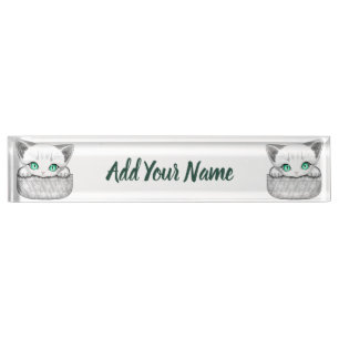 Cat Cute and Playful peaking from a Pocket Nameplate