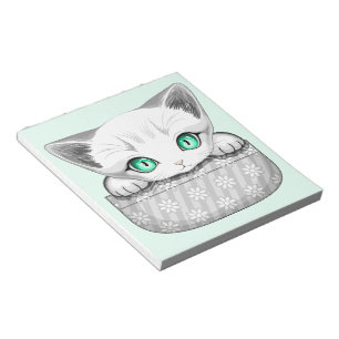 Cat Cute and Playful peaking from a Pocket Notepad