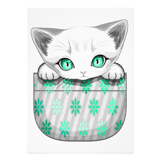 Cat Cute and Playful peaking from a Pocket Photo Print (Front)