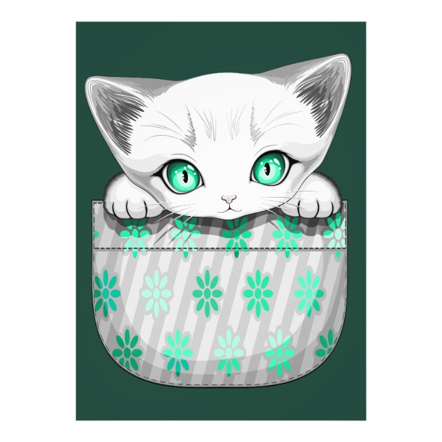 Cat Cute and Playful peaking from a Pocket Photo Print (Front)