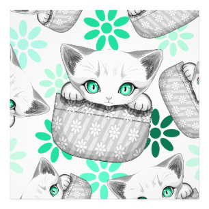 Cat Cute and Playful peaking from a Pocket Photo Print