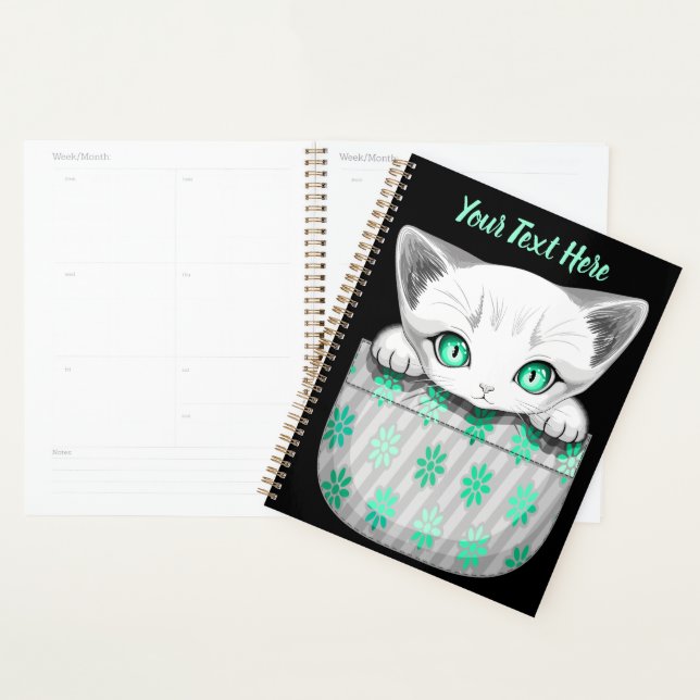 Cat Cute and Playful peaking from a Pocket Planner (Display)