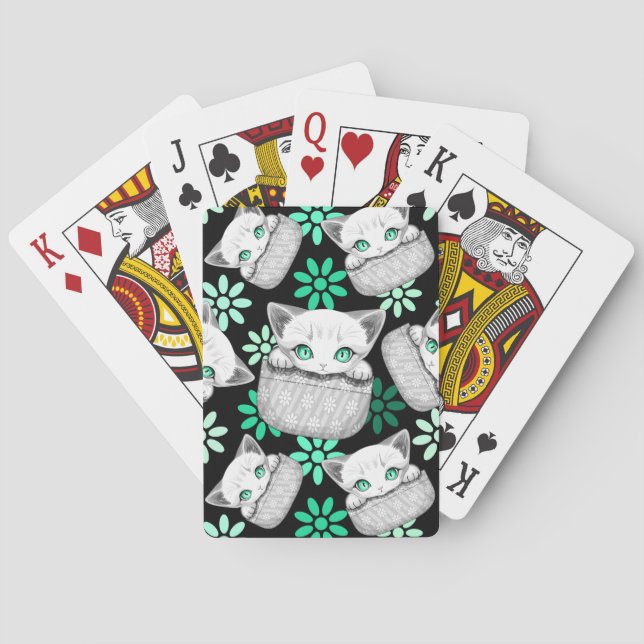 Cat Cute and Playful peaking from a Pocket Playing Cards (Back)