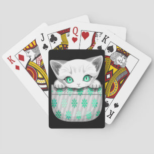 Cat Cute and Playful peaking from a Pocket Playing Cards