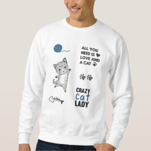 Cat Cute Animals Sticker Set Lover Cats Sweatshirt