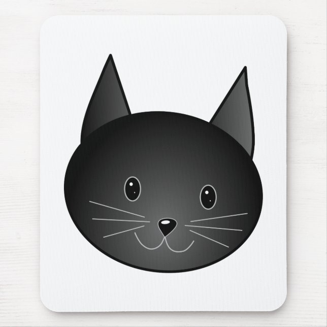 Cat. Cute black kitty. Mouse Pad (Front)