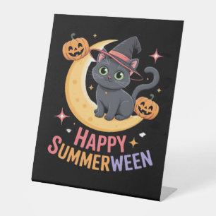 Cat Cute Halloween Aesthetic Essential T-Shirt Pedestal Sign