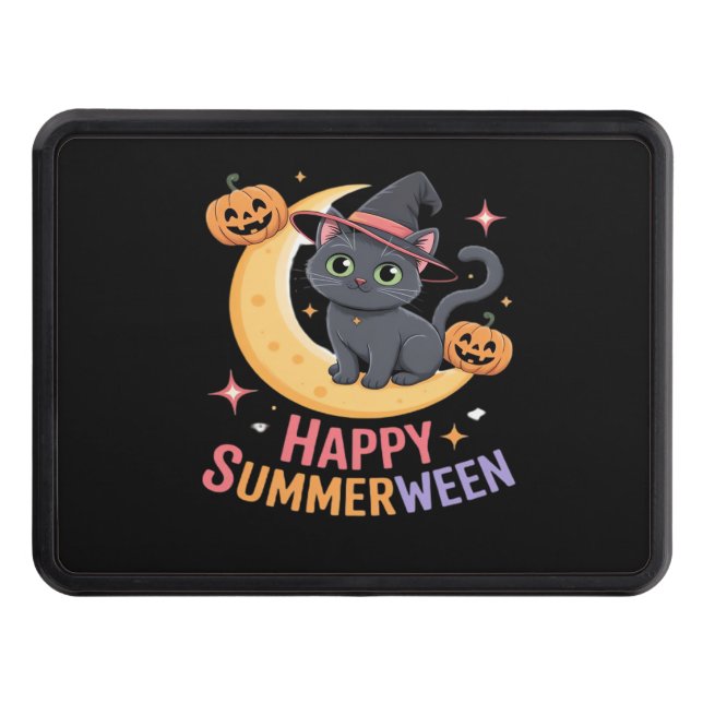 Cat Cute Halloween Aesthetic Essential T-Shirt Trailer Hitch Cover (Front)