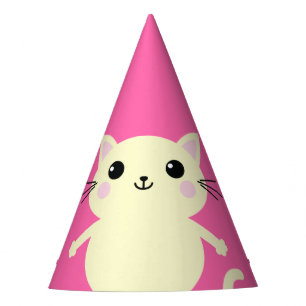 Cat Cute Kitty Colourful 1st Birthday Party Theme Party Hat