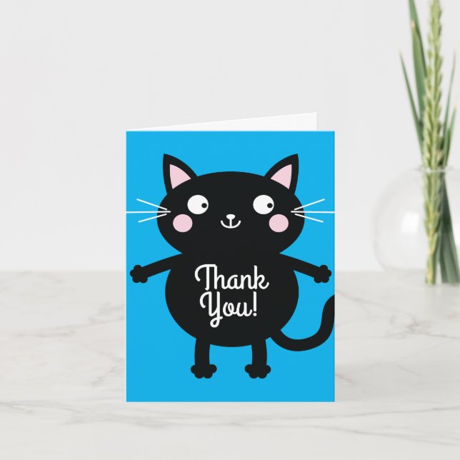 Cat Cute Kitty Kid's Birthday Party Theme Card (Front)