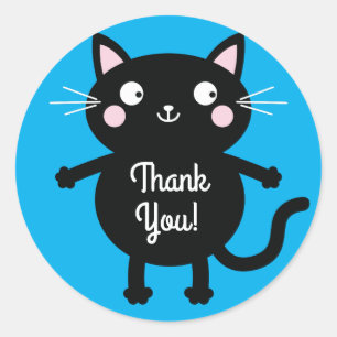 Cat Cute Kitty Kid's Birthday Party Theme Classic Round Sticker