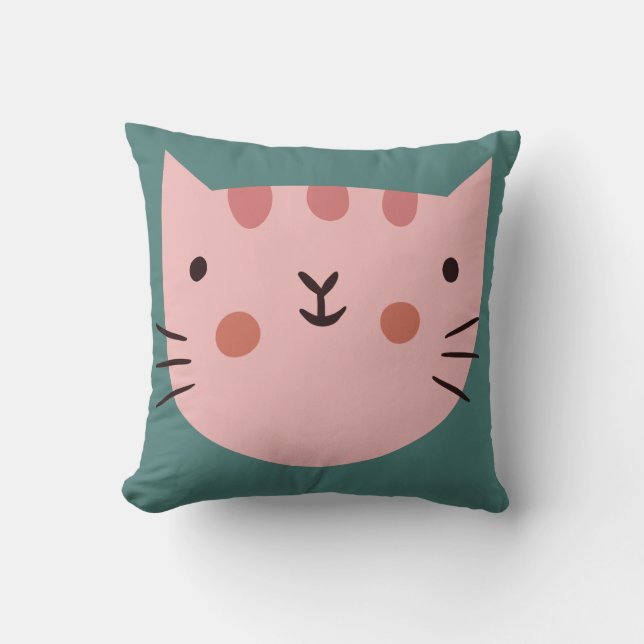 Cat Cute Pinky nursery Baby Room Throw Pillow (Front)