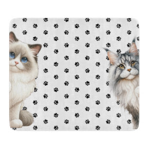 Cat Cutting Board, Food Prep Board