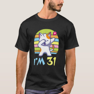 Cat Dabbing With Heart Happy O Me You 31 Years Old T-Shirt
