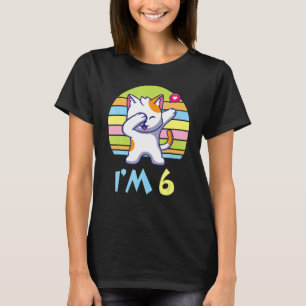Cat Dabbing With Heart Happy O Me You 6 Years Old T-Shirt