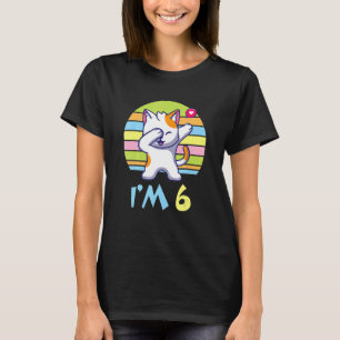 Cat Dabbing With Heart Happy O Me You 6 Years Old  T-Shirt
