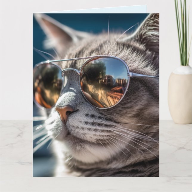 CAT DAD BIRTHDAY GREETING CARDS CARD (Front)