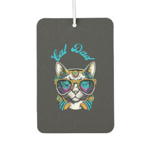 Cat Dad Black Cat Vintage Eighties Style Cat Retro Air Freshener