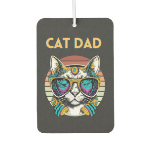 Cat Dad Black Cat Vintage Eighties Style Cat Retro Air Freshener