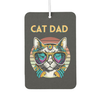 Cat Dad Black Cat Vintage Eighties Style Cat Retro Air Freshener