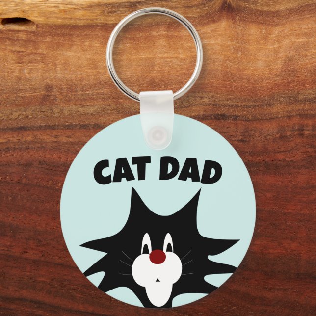 CAT DAD BLUE KEYCHAIN (Front)