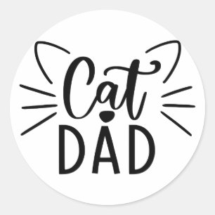 Cat Dad Classic Round Sticker