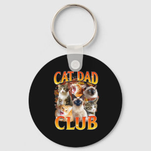 Cat Dad Club Funny Life Is Better With Cats Father Keychain