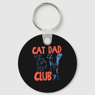 Cat Dad Club Funny Life Is Better With Cats  Keychain