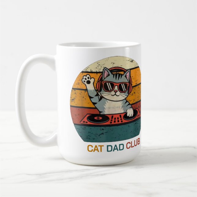 CAT DAD CLUB / Funny Retro misician Coffee Mug (Left)