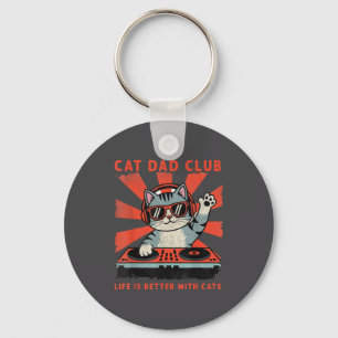 Cat Dad Club, Life Is Better With Cats, Cat Dad Fu Keychain