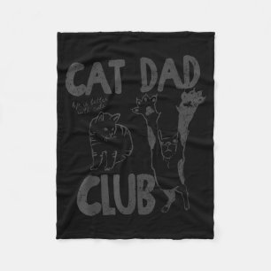 Cat Dad Club Life Is Better With Cats Father's Day Fleece Blanket