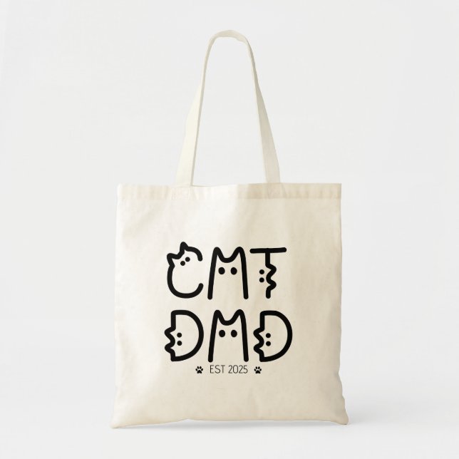 Cat Dad Custom Year Tote Bag (Front)