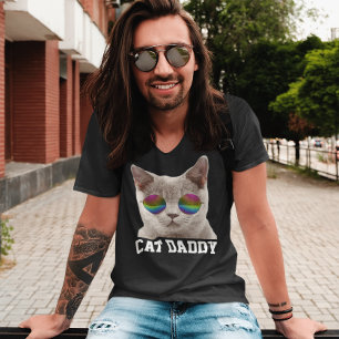 CAT DAD DADDY SUNGLASSES MENS T-SHIRTS