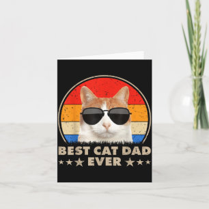 Cat Dad Ever Vintage Cool Gles Cat For Father Men  Card