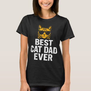 Cat Dad Ever Vintage Funny Cat Daddy Fathers Day  T-Shirt